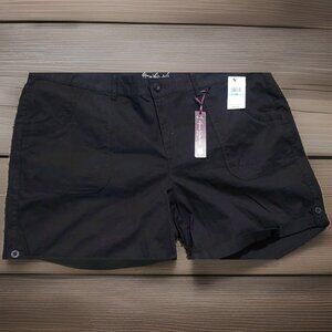 Gloria Vanderbilt All‎ Around Slimming Effect Black Shorts Size 20 Plus Summer